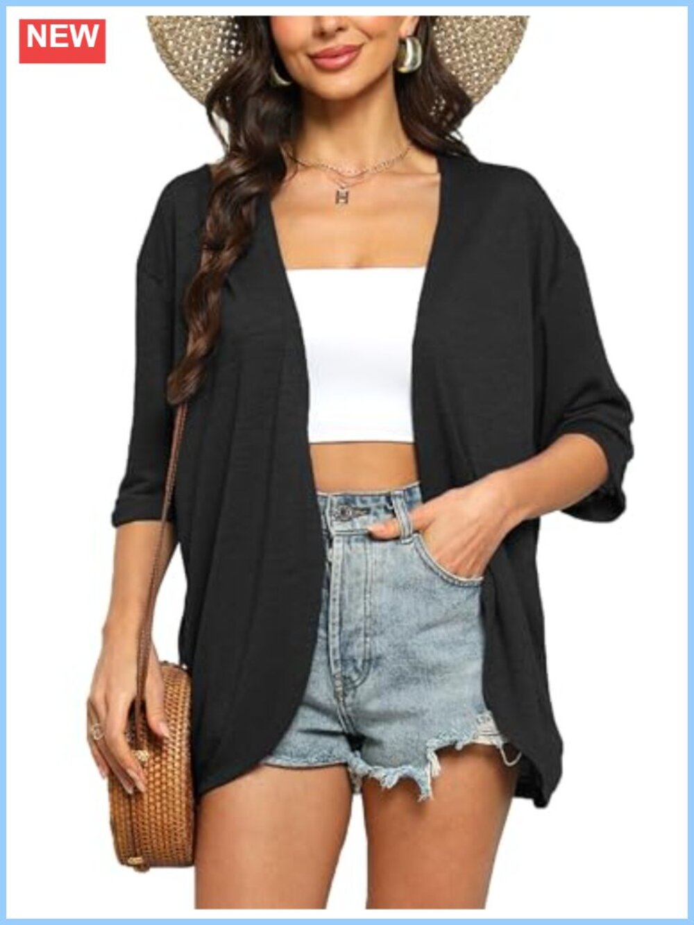 Womens Summer Short Sleeve Kimono Cardigan Lightweight Cover Up